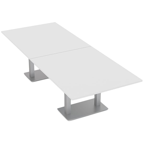 Skutchi Designs Rectangle 10 Person Conference Room Table, 48" W, 10 ft L, 29" H, White HAR-REC-48X119-DOU-XD09 - main
